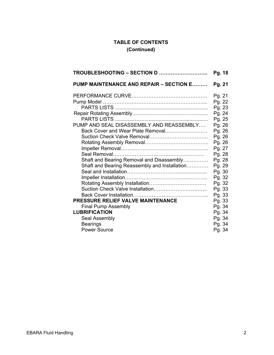 EBARA EFQT4 User Manual | Page 3 / 36