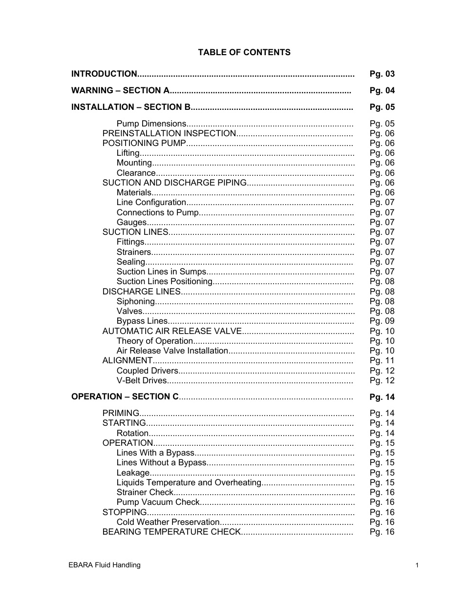 EBARA EFQT6 User Manual | Page 2 / 37