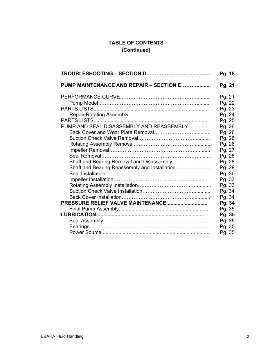 EBARA EFQT6 User Manual | Page 3 / 37