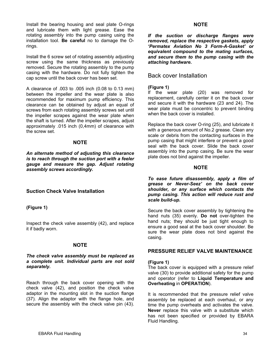 Back cover installation | EBARA EFQT6 User Manual | Page 35 / 37