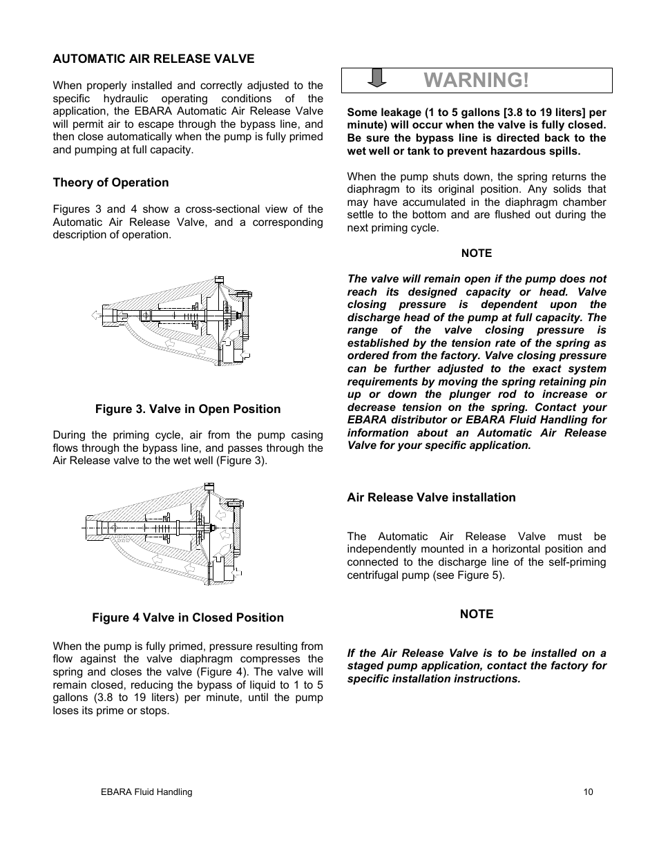 Warning | EBARA EFQT8 User Manual | Page 11 / 37