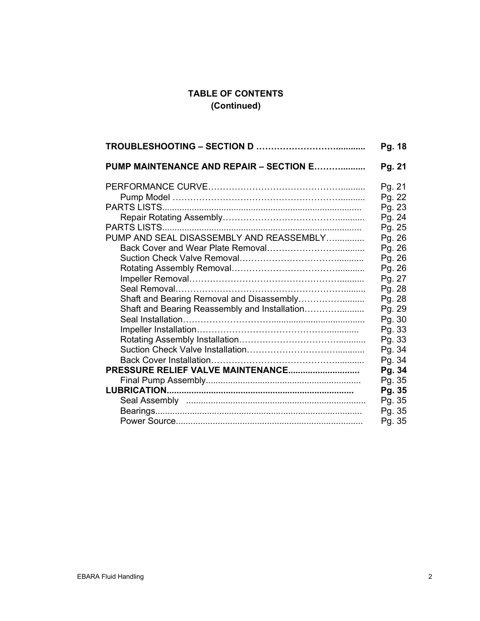 EBARA EFQT8 User Manual | Page 3 / 37