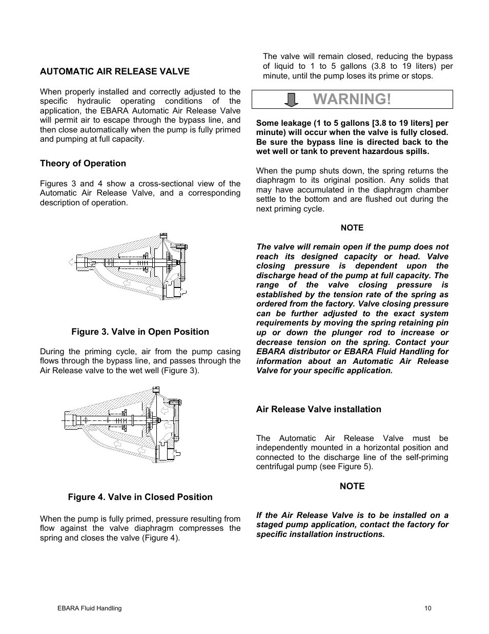 Warning | EBARA EFQT10 User Manual | Page 11 / 37