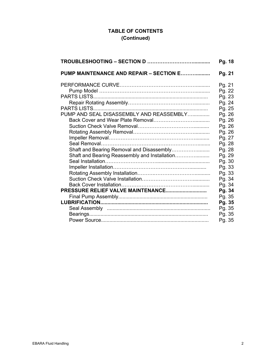 EBARA EFQT10 User Manual | Page 3 / 37