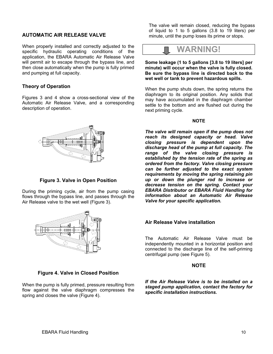 Warning | EBARA EFQU4 User Manual | Page 11 / 36