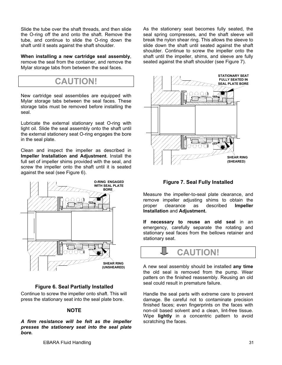 Caution | EBARA EFQU4 User Manual | Page 32 / 36