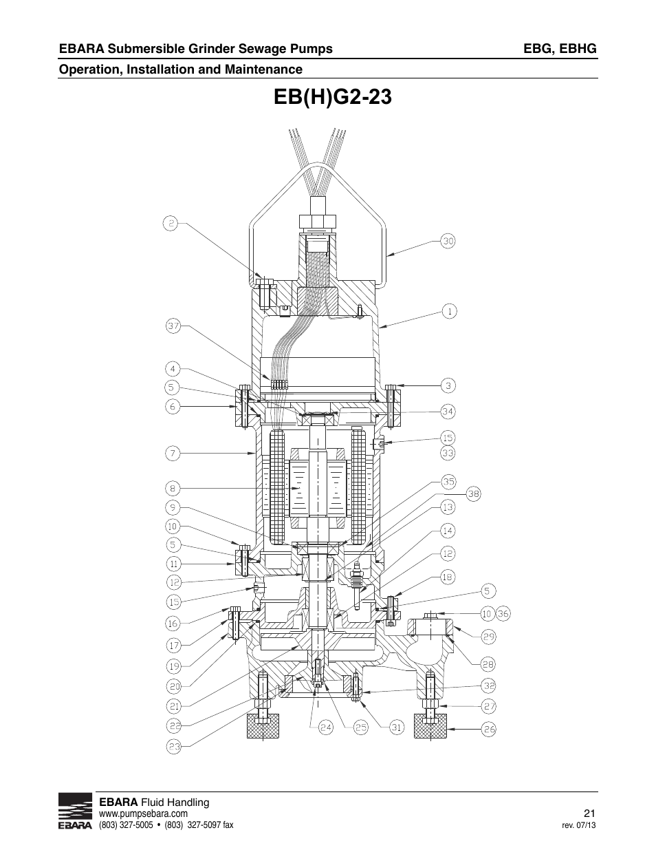 Eb(h)g2-23 | EBARA EBHG User Manual | Page 21 / 32