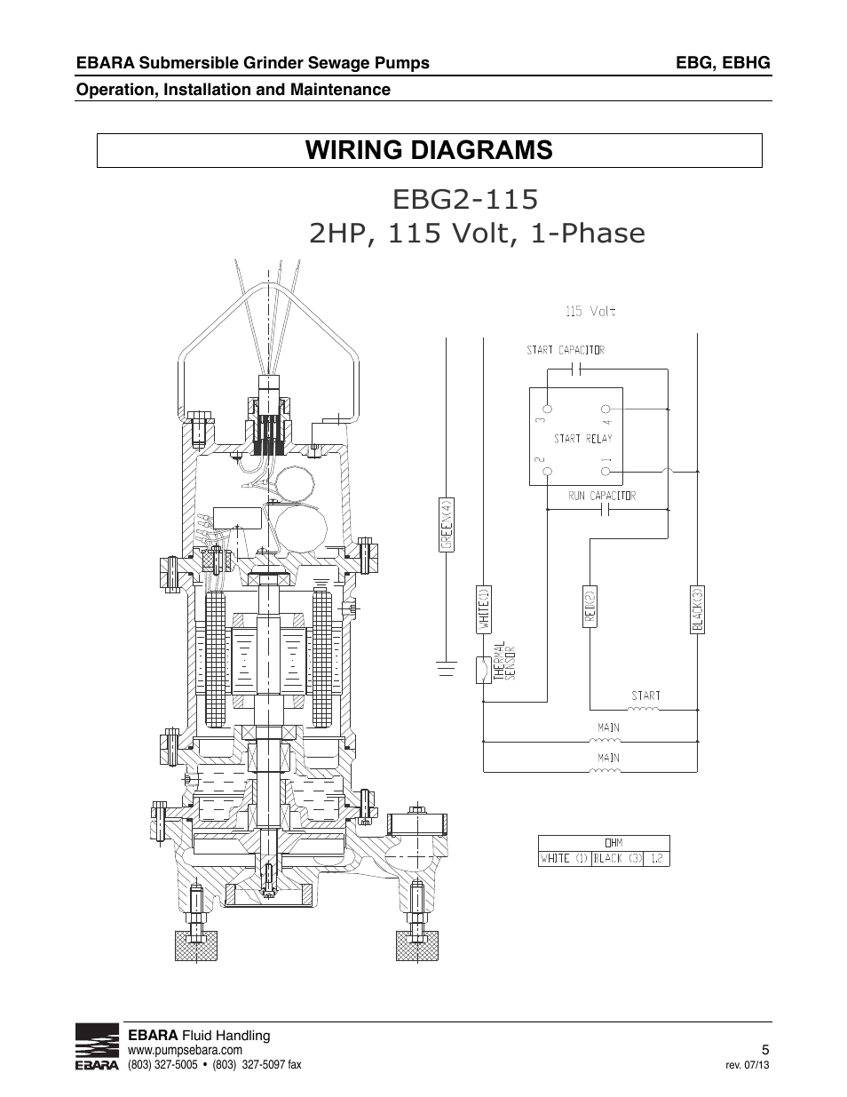 Wiring diagrams | EBARA EBHG User Manual | Page 5 / 32