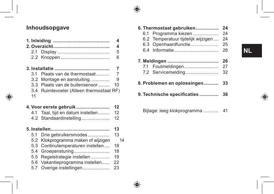 Inhoudsopgave | DE DIETRICH Thermostat modulant d’ambiance User Manual | Page 3 / 168