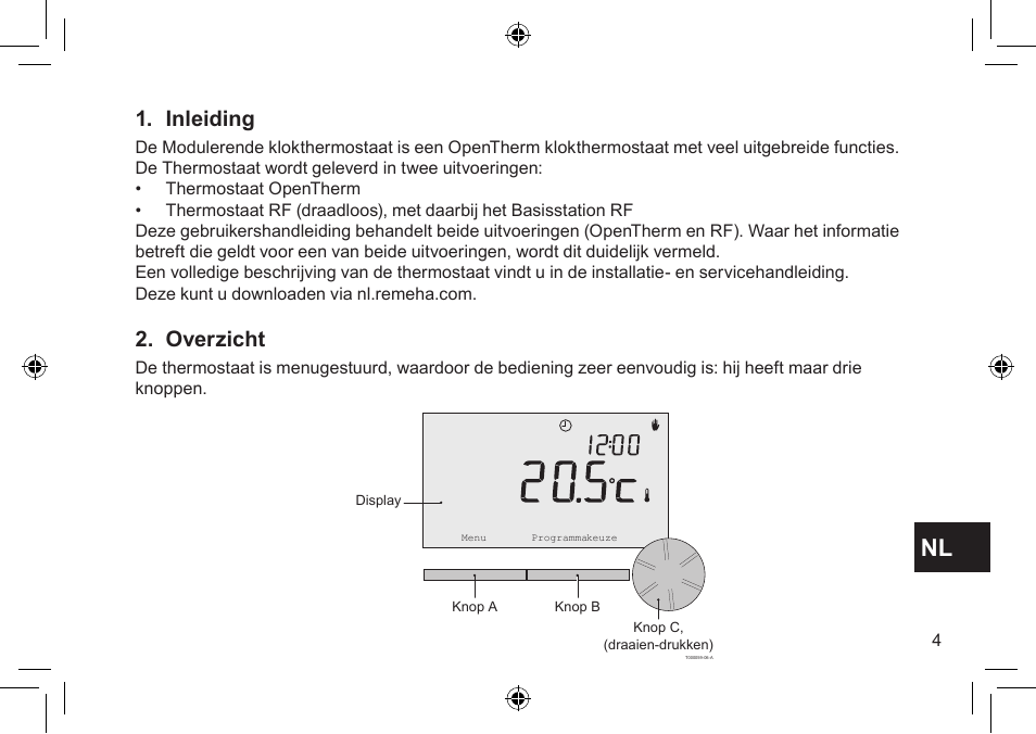 Inleiding, Overzicht | DE DIETRICH Thermostat modulant d’ambiance User Manual | Page 4 / 168