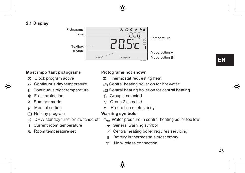 DE DIETRICH Thermostat modulant d’ambiance User Manual | Page 46 / 168