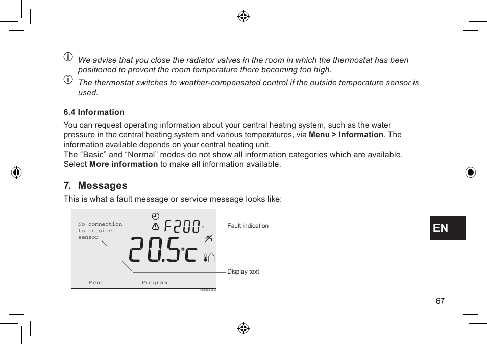 Messages | DE DIETRICH Thermostat modulant d’ambiance User Manual | Page 67 / 168