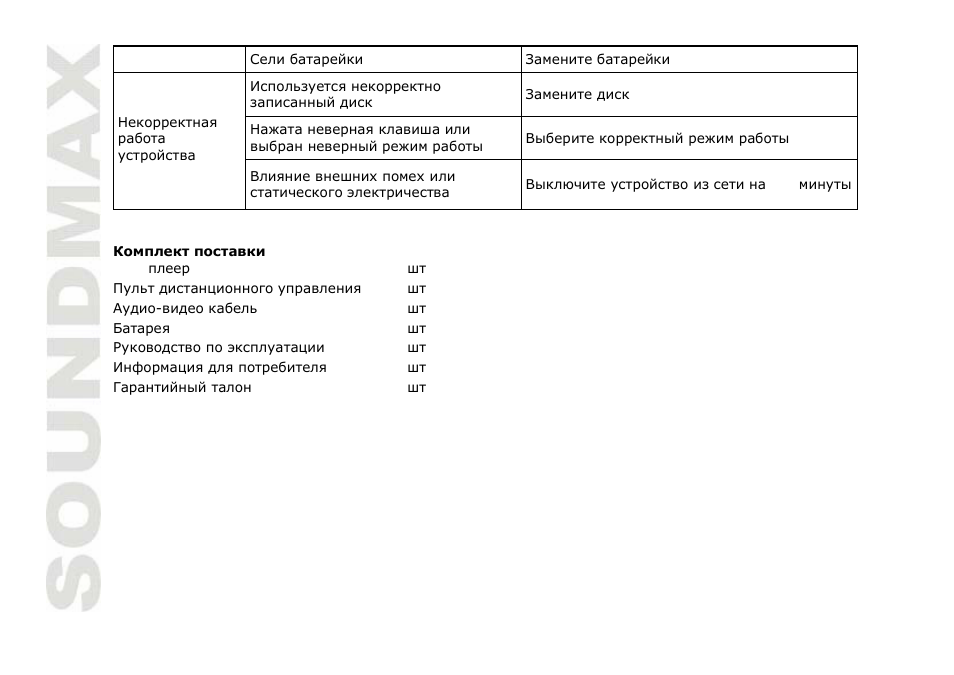 SoundMax SM-DVD5111 User Manual | Page 46 / 48