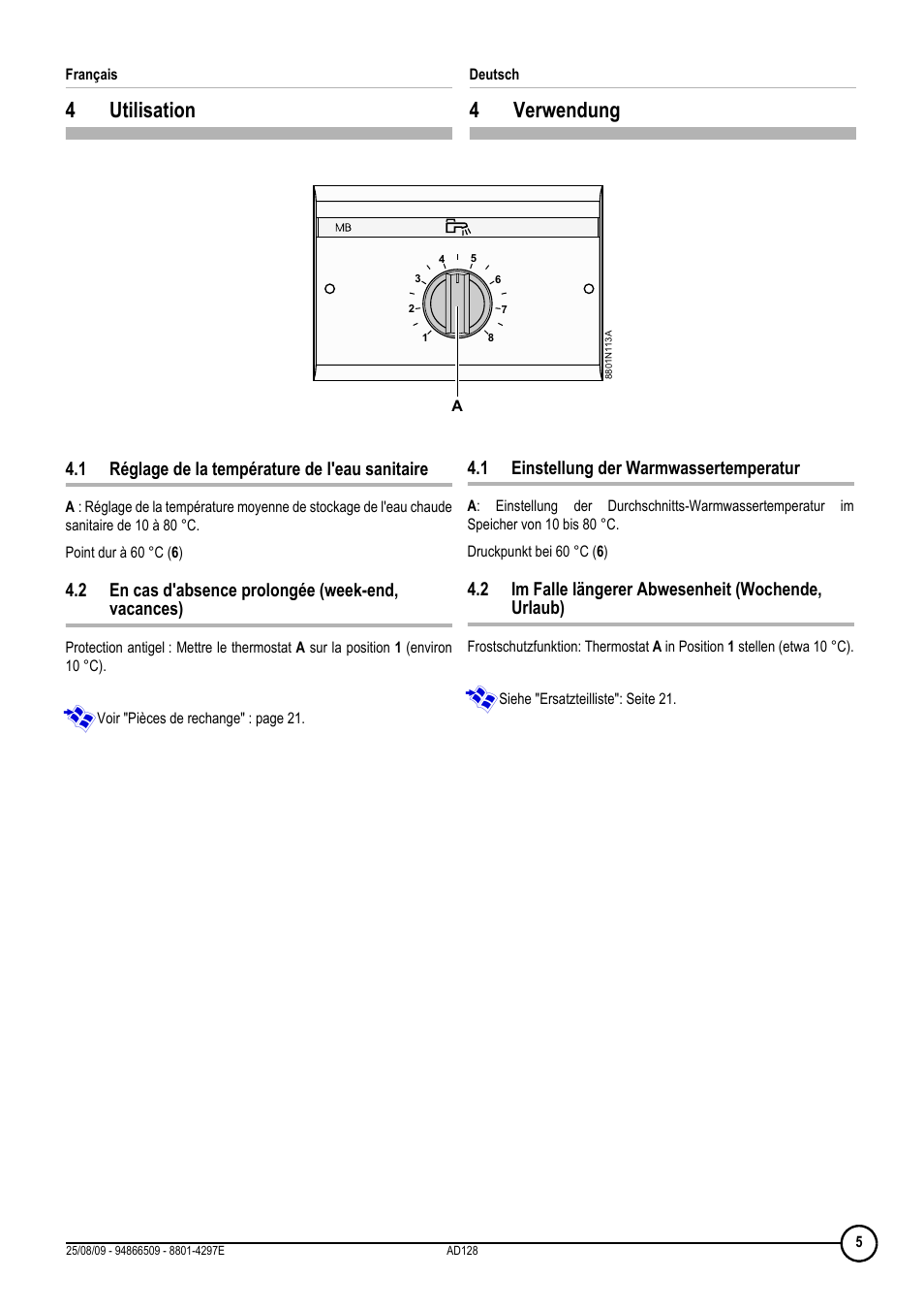 4utilisation, 4verwendung | DE DIETRICH МВ 2 User Manual | Page 5 / 24