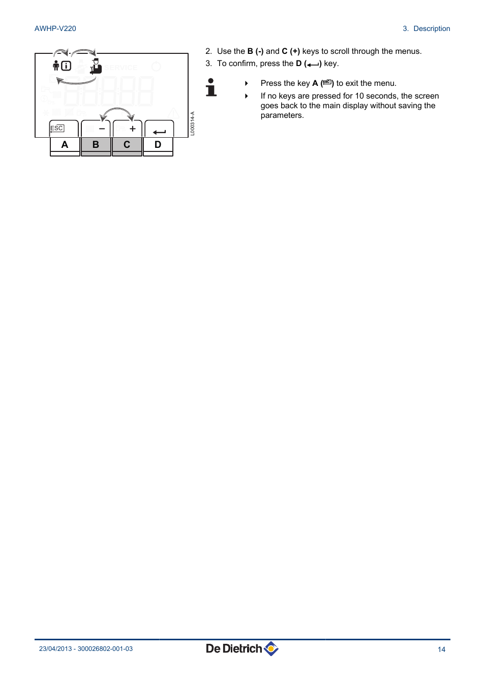 DE DIETRICH ALEZIO AWHP-V220 User Manual | Page 15 / 36