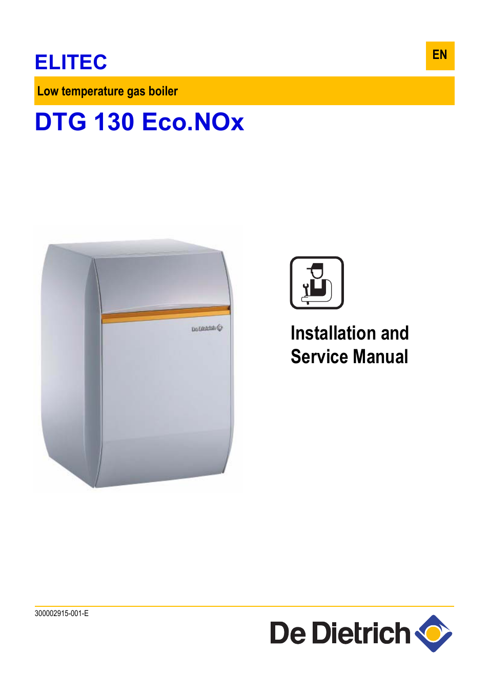 DE DIETRICH ELITEC DTG 130 Eco.Nox User Manual | 40 pages