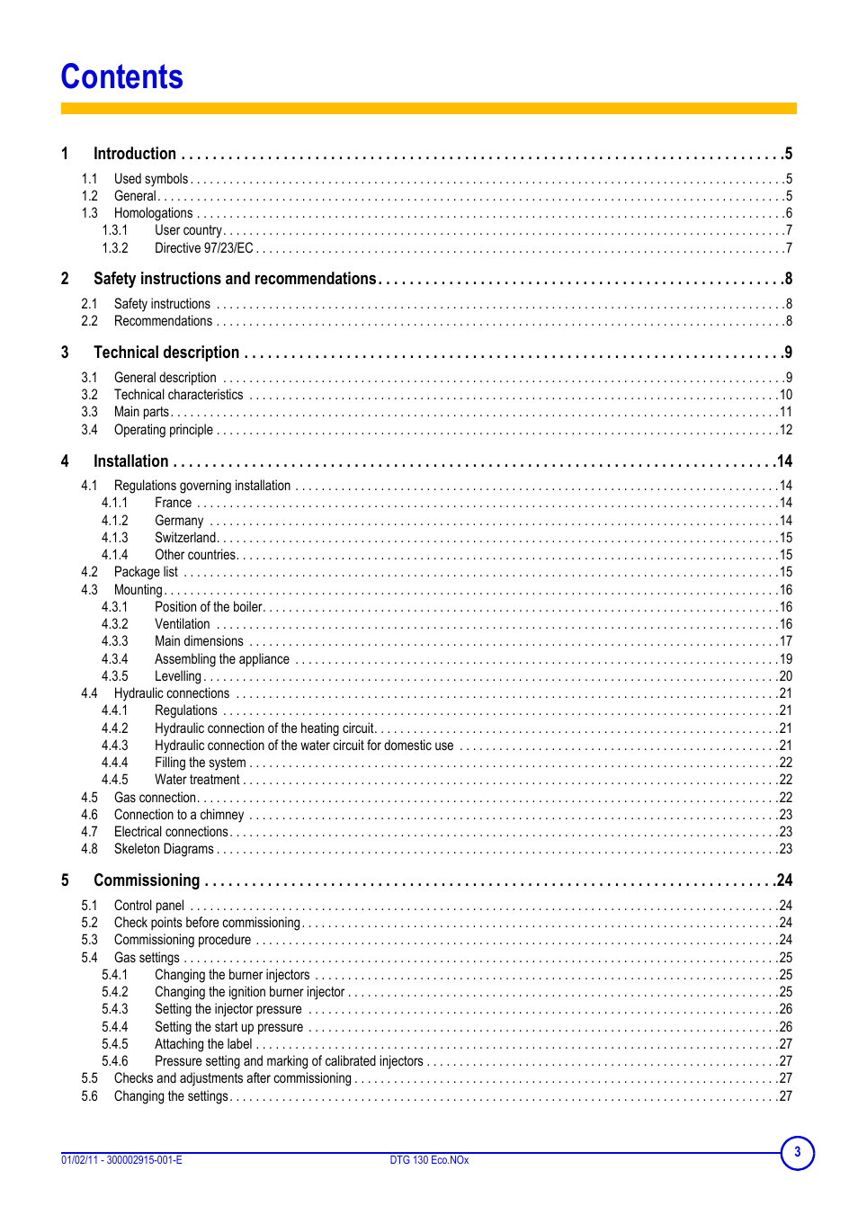 DE DIETRICH ELITEC DTG 130 Eco.Nox User Manual | Page 3 / 40