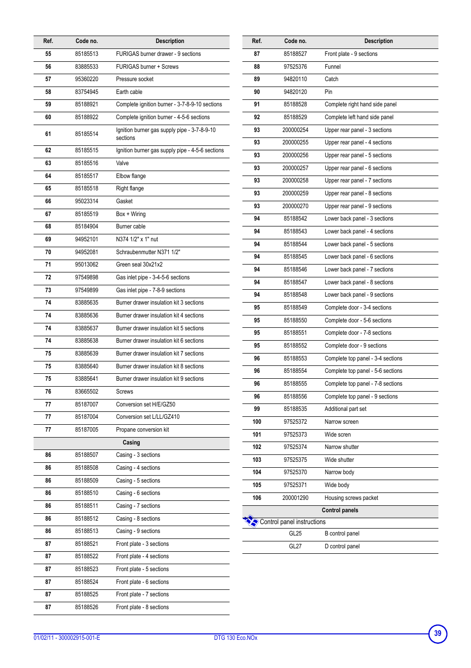 DE DIETRICH ELITEC DTG 130 Eco.Nox User Manual | Page 39 / 40
