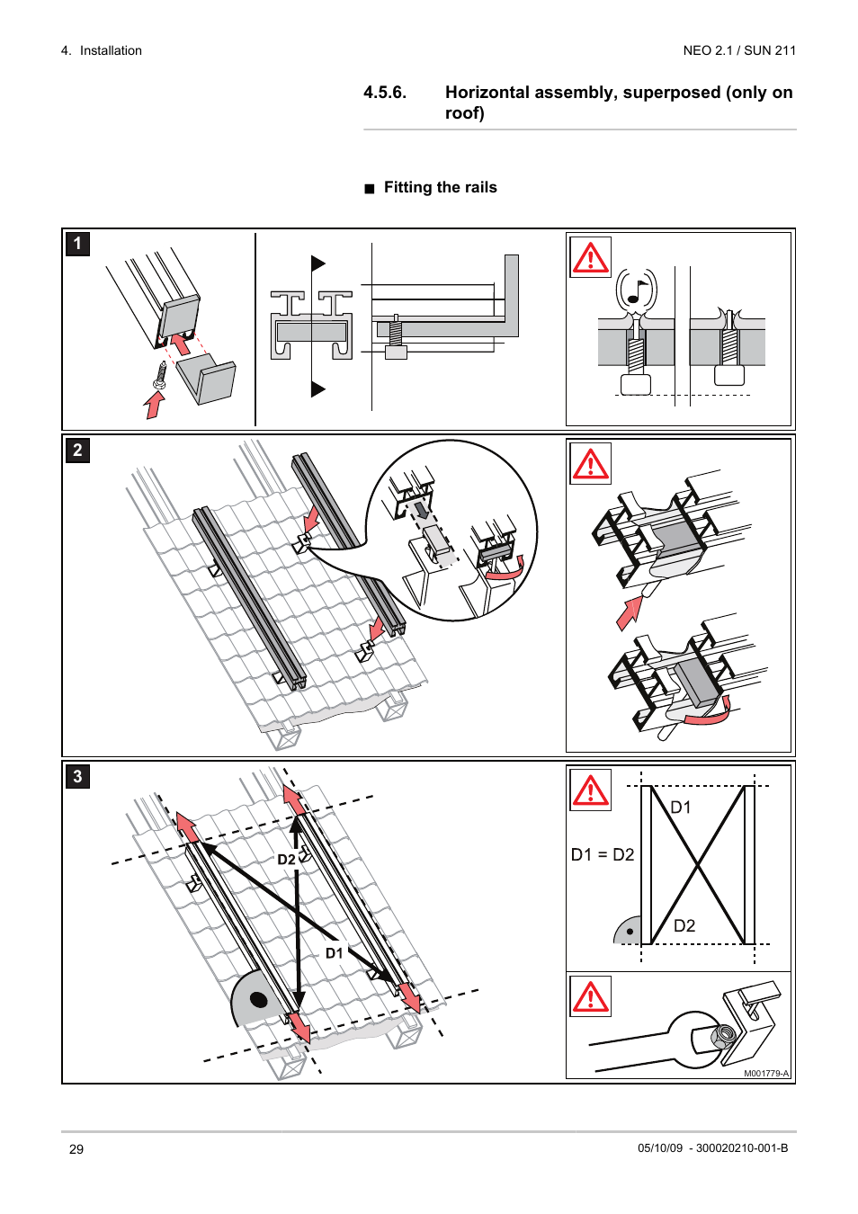 Horizontal assembly, superposed (only on, Roof) | DE DIETRICH NEO 2.1 User Manual | Page 30 / 44