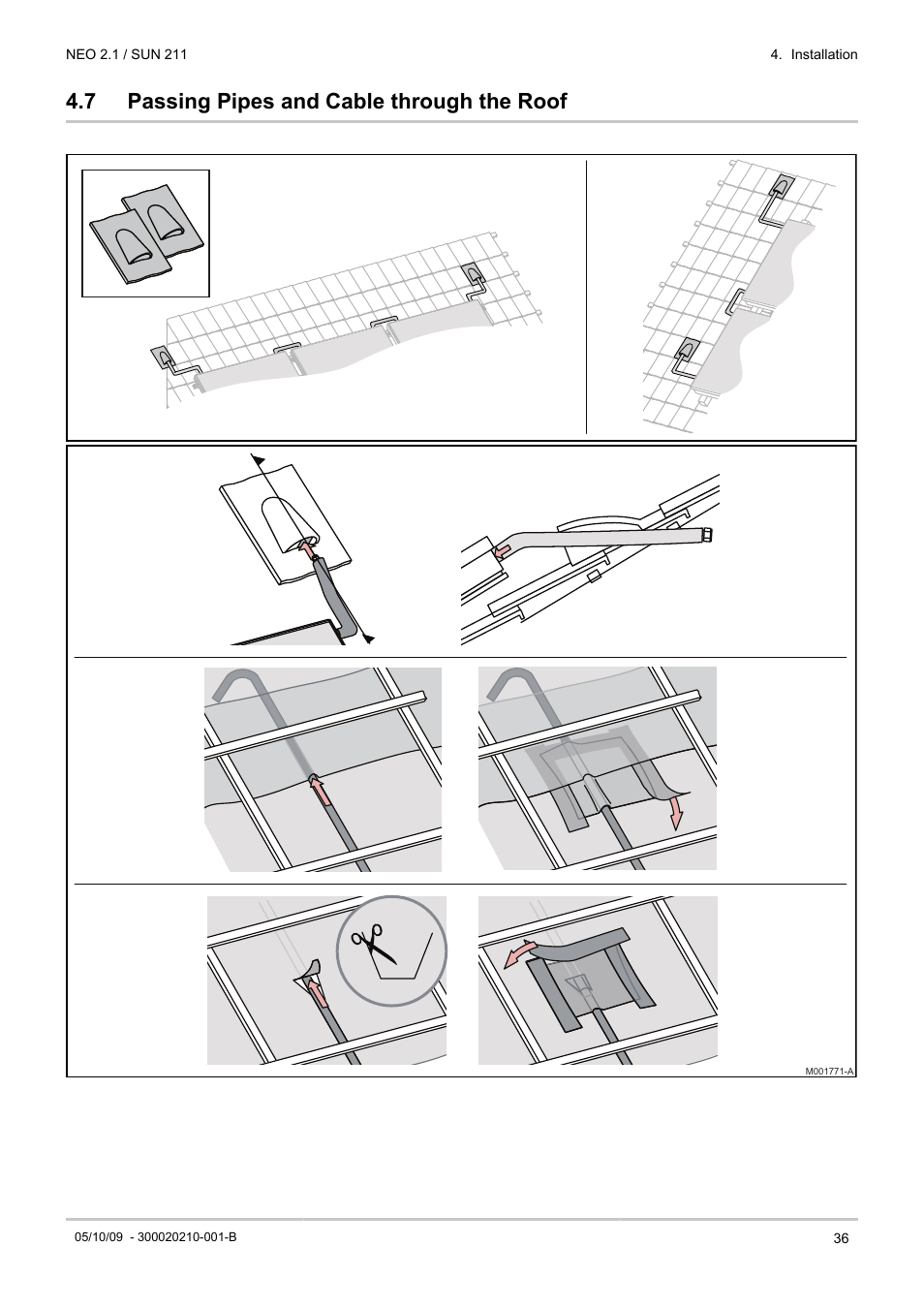 Passing pipes and cable through the roof, 7 passing pipes and cable through the roof | DE DIETRICH NEO 2.1 User Manual | Page 37 / 44