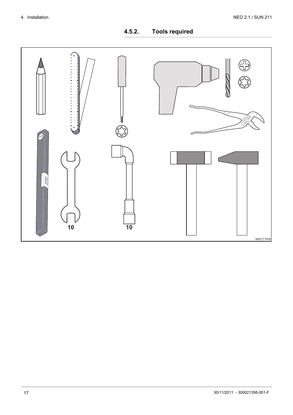 Tools required | DE DIETRICH NEO 2.1 User Manual | Page 18 / 68