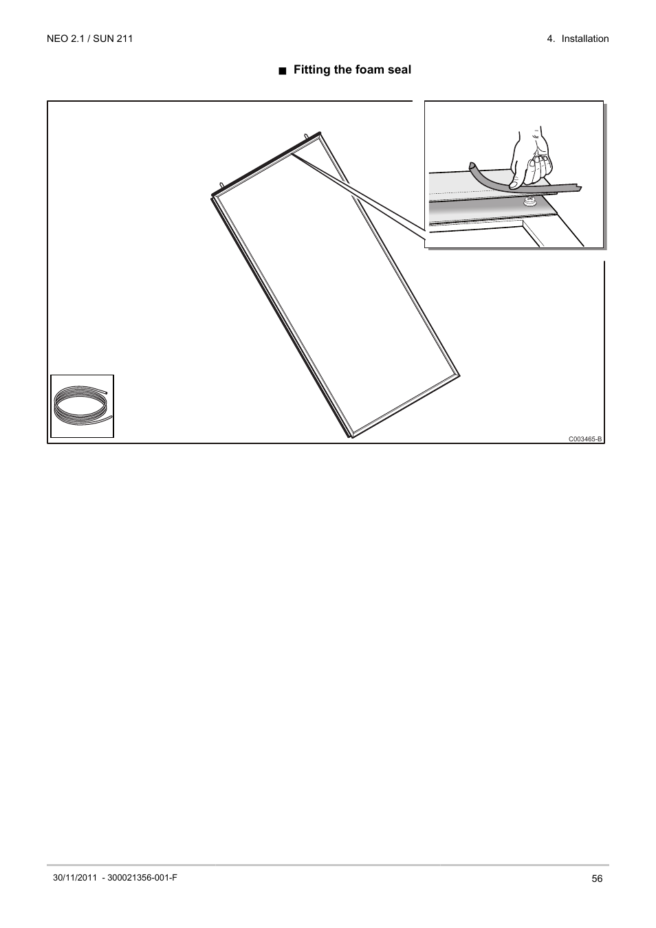 N fitting the foam seal | DE DIETRICH NEO 2.1 User Manual | Page 57 / 68