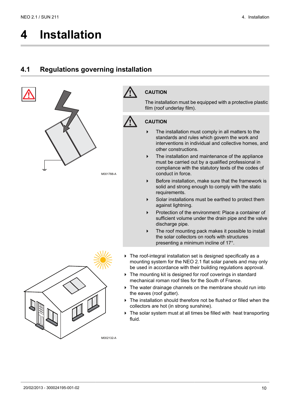 Installation, Regulations governing installation, 4 installation | 1 regulations governing installation | DE DIETRICH NEO 2.1 User Manual | Page 11 / 76