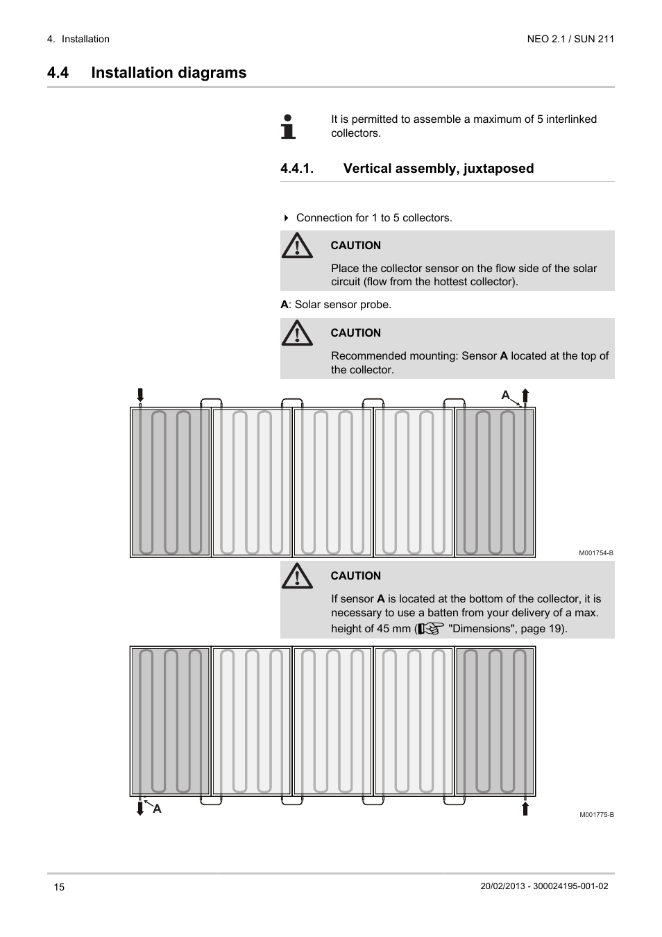 Installation diagrams, Vertical assembly, juxtaposed, 4 installation diagrams | DE DIETRICH NEO 2.1 User Manual | Page 16 / 76