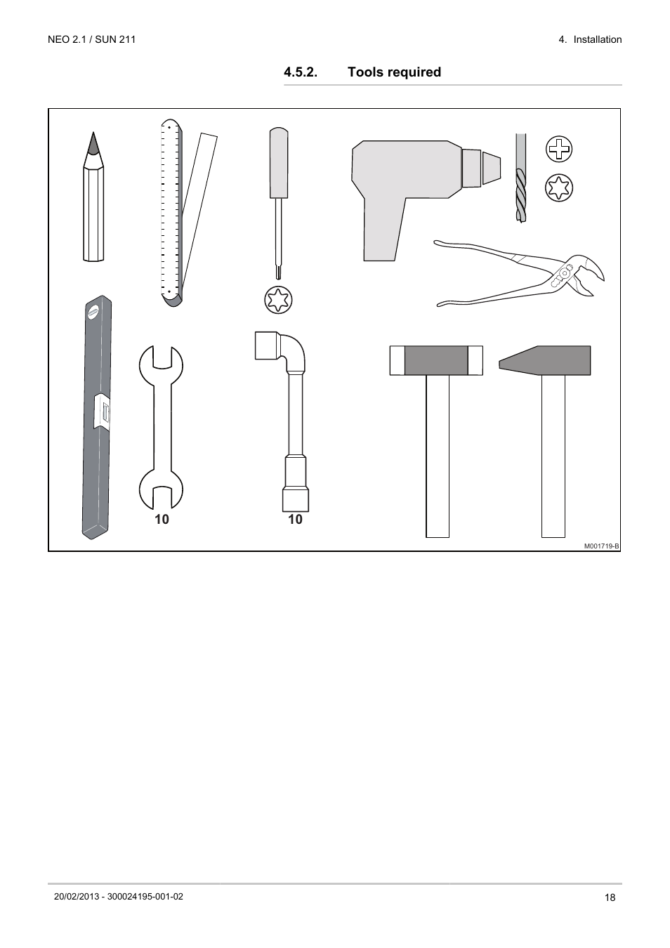 Tools required | DE DIETRICH NEO 2.1 User Manual | Page 19 / 76