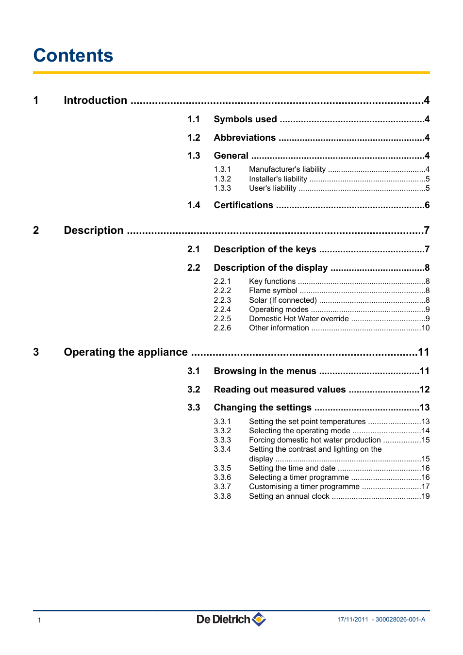 DE DIETRICH AD281 User Manual | Page 2 / 28