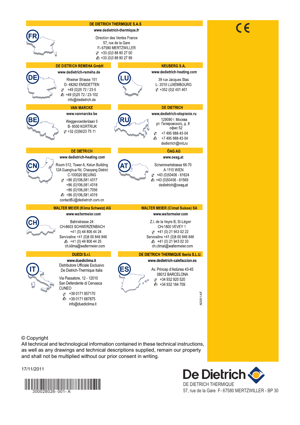 DE DIETRICH AD281 User Manual | Page 28 / 28