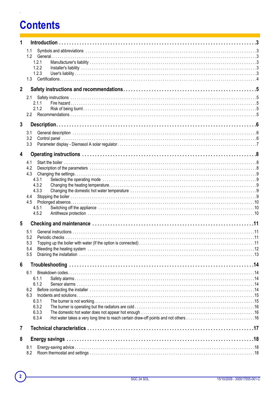 DE DIETRICH SOLNEO SGC 24 SOL User Manual | Page 2 / 20