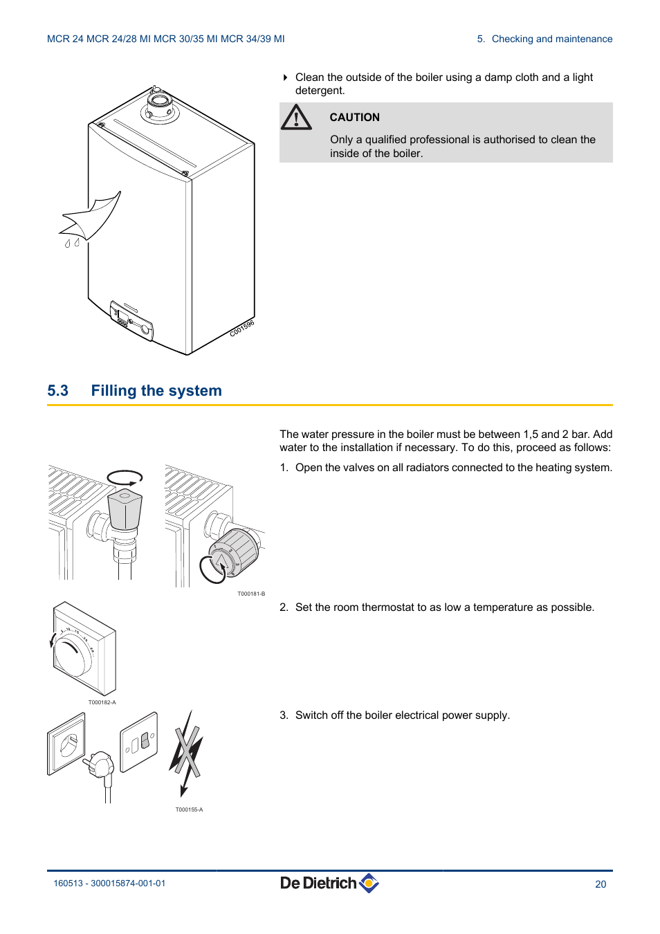 Filling the system, 3 filling the system | DE DIETRICH VIVADENS MCR 24, MCR .._.. MI User Manual | Page 21 / 36