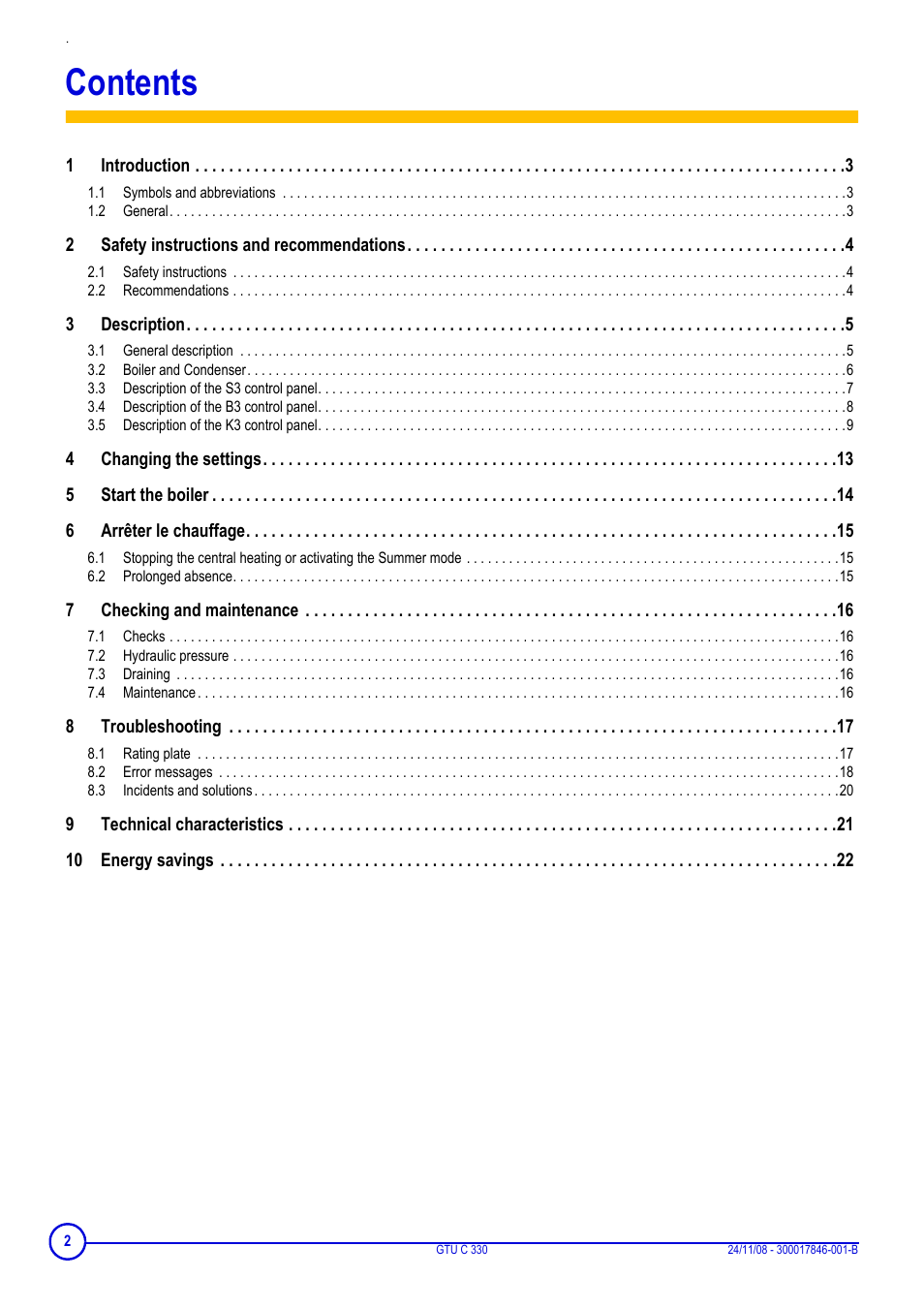 DE DIETRICH GTU C 330 User Manual | Page 2 / 24