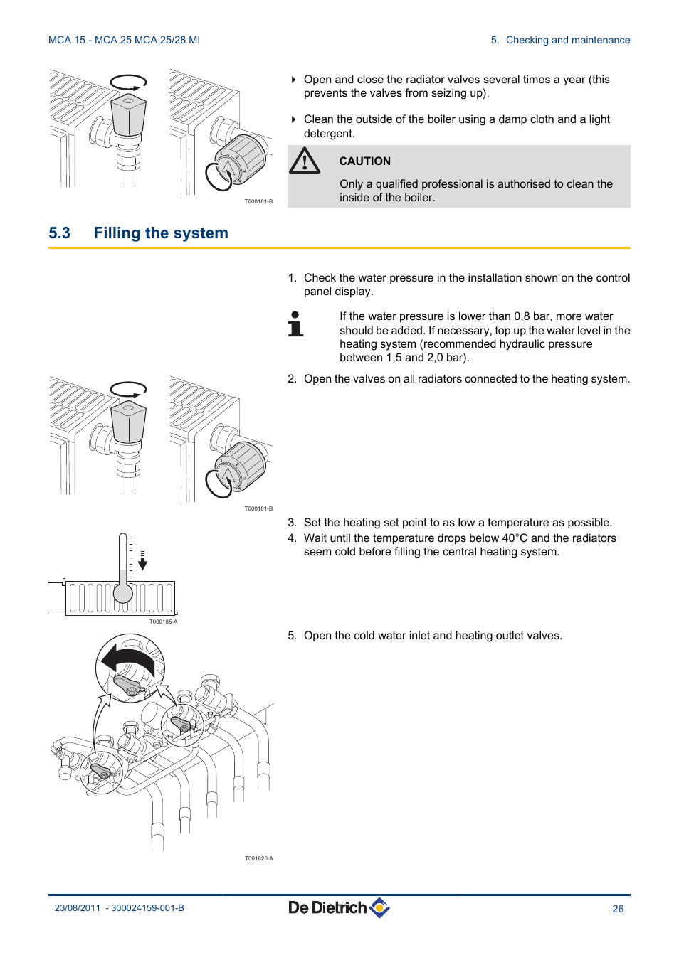 Filling the system, 3 filling the system | DE DIETRICH INNOVENS MCA 15 - MCA 25 - MCA 25_28 MI User Manual | Page 27 / 44