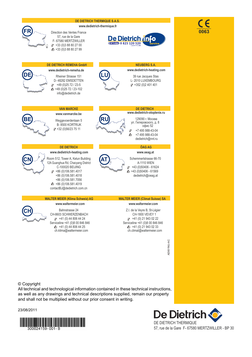 De be ch | DE DIETRICH INNOVENS MCA 15 - MCA 25 - MCA 25_28 MI User Manual | Page 44 / 44