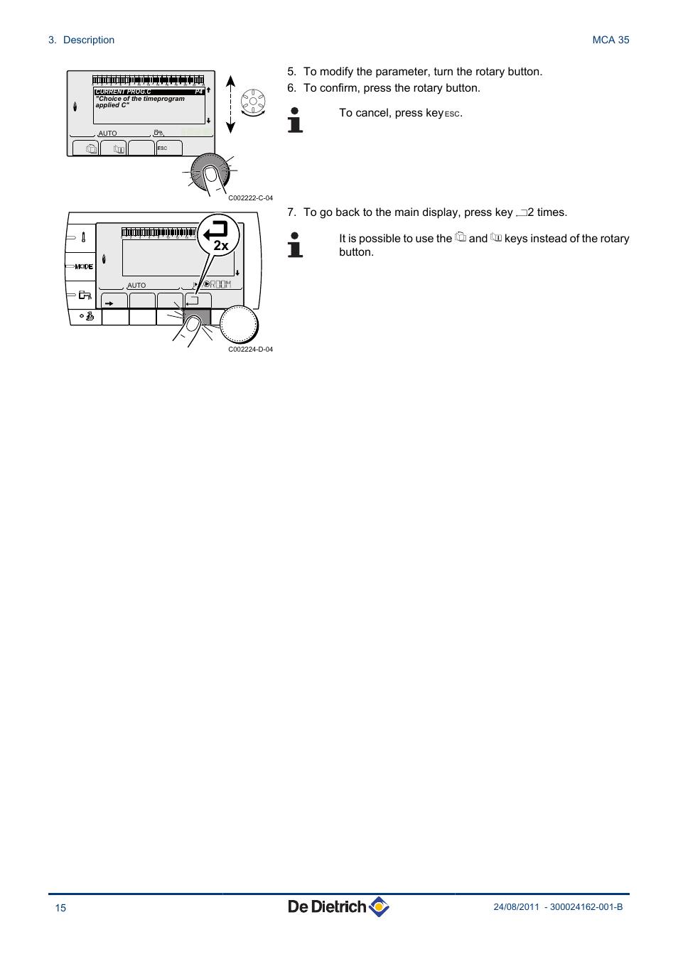 Description mca 35 15 | DE DIETRICH INNOVENS MCA 35 User Manual | Page 16 / 44