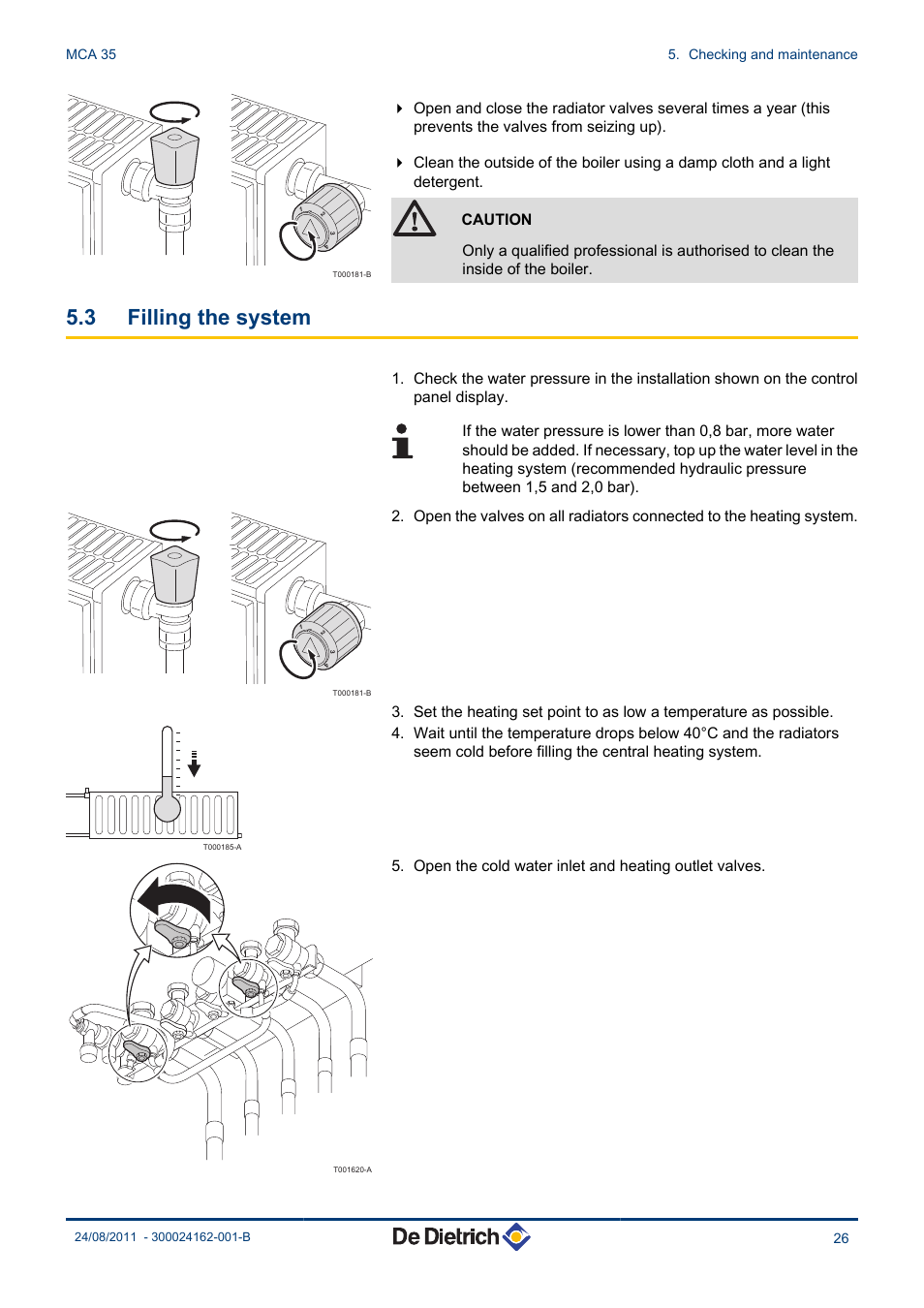 Filling the system, 3 filling the system | DE DIETRICH INNOVENS MCA 35 User Manual | Page 27 / 44