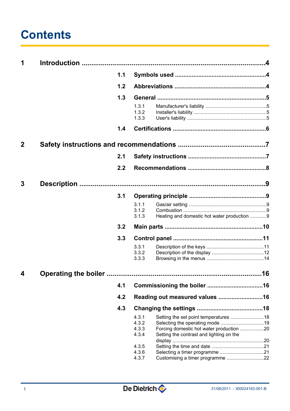 DE DIETRICH INNOVENS MCA 25_28 BIC User Manual | Page 2 / 44