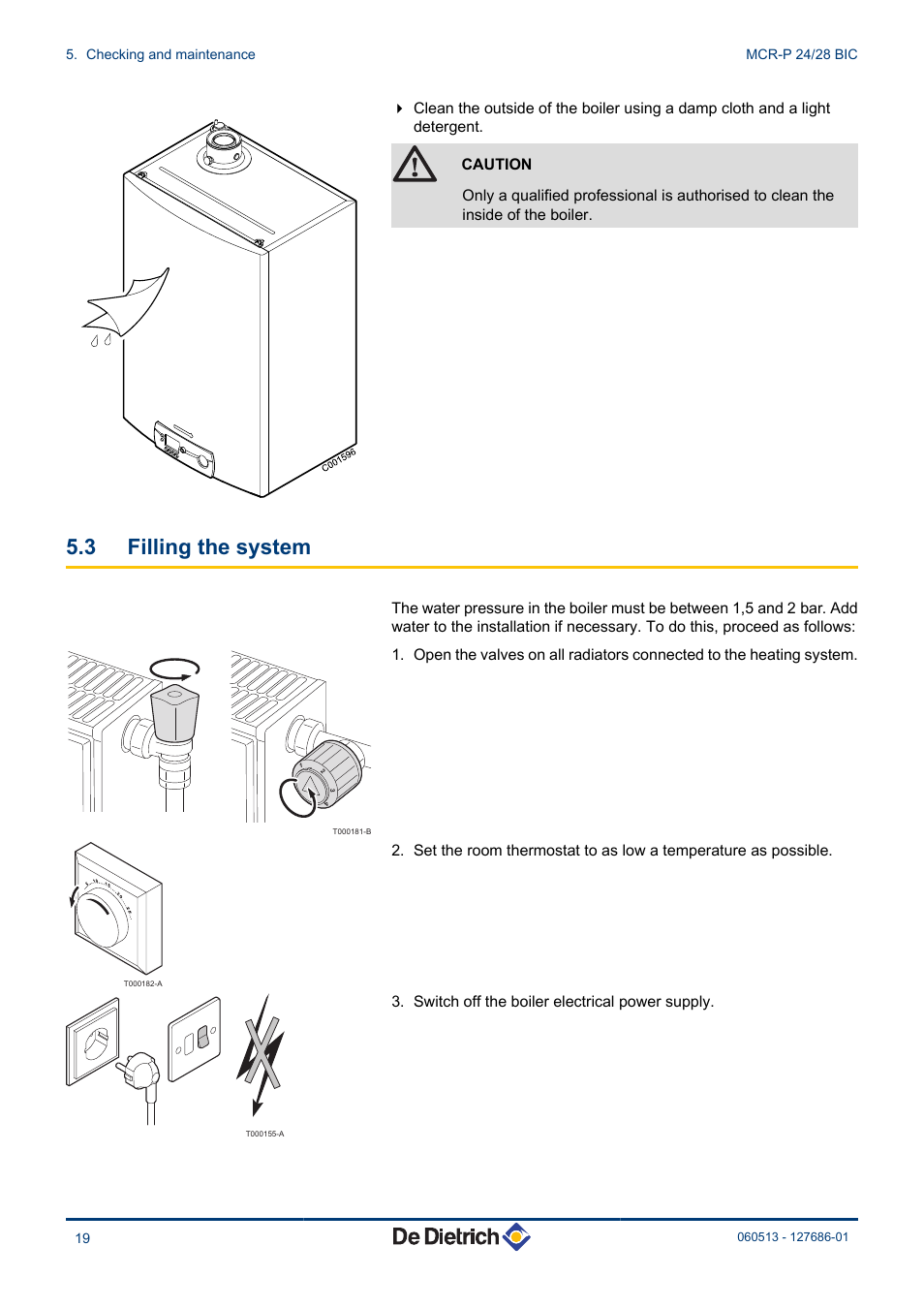 Filling the system, 3 filling the system | DE DIETRICH VIVADENS MCR-P 24_28 BIC User Manual | Page 20 / 36