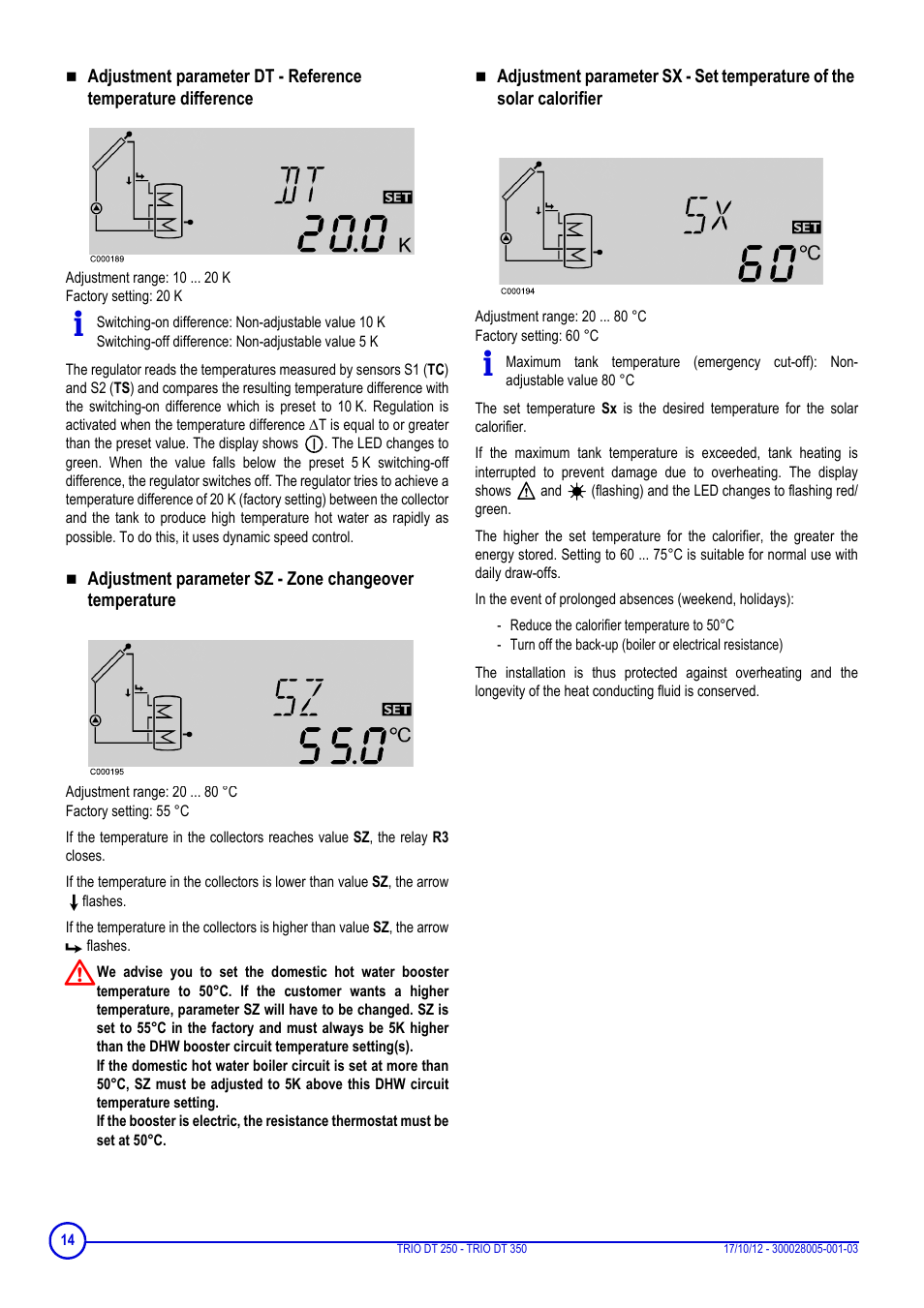 DE DIETRICH DIETRISOL TRIO DT 250 - TRIO DT 350 User Manual | Page 14 / 24