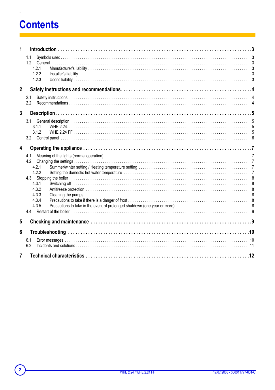 DE DIETRICH WHE 2.24 _ WHE 2.24 FF User Manual | Page 2 / 16