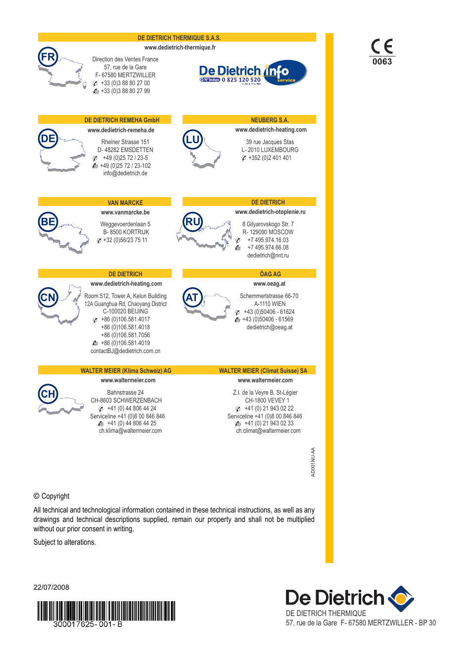 De be ch | DE DIETRICH WHE 2.24, WHE 2.24 FF-3S, WHE 2.28 FF User Manual | Page 16 / 16