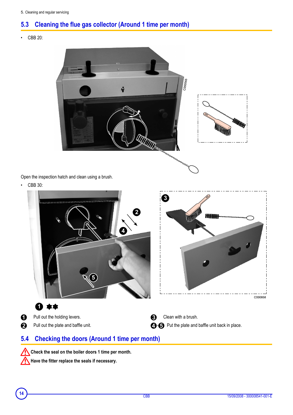 4 checking the doors (around 1 time per month) | DE DIETRICH CBB User Manual | Page 14 / 20