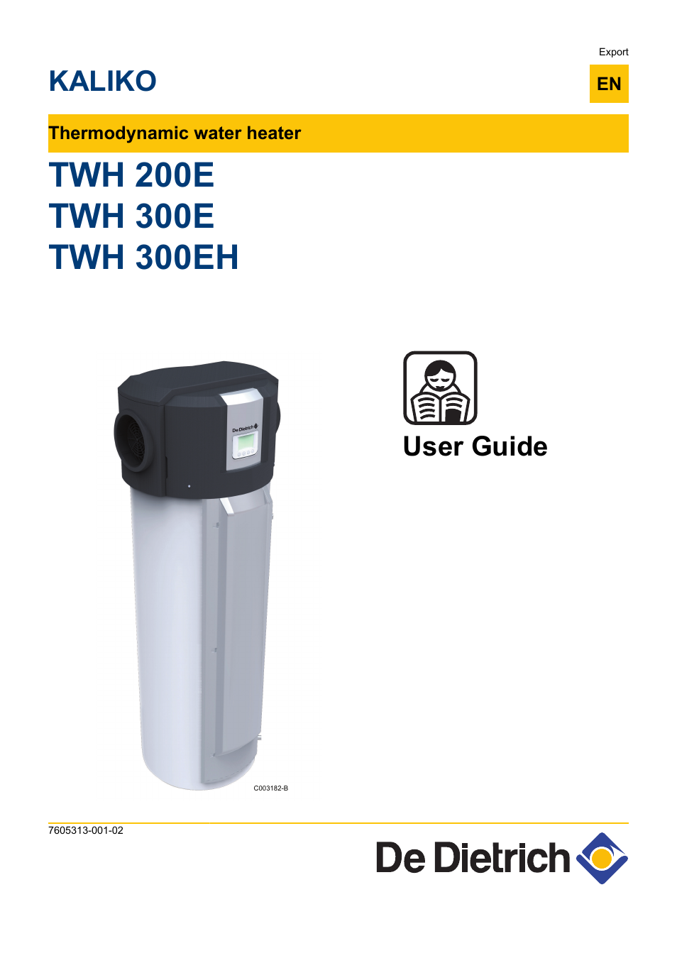 DE DIETRICH TWH 200E - TWH 300E - TWH 300EH User Manual | 32 pages
