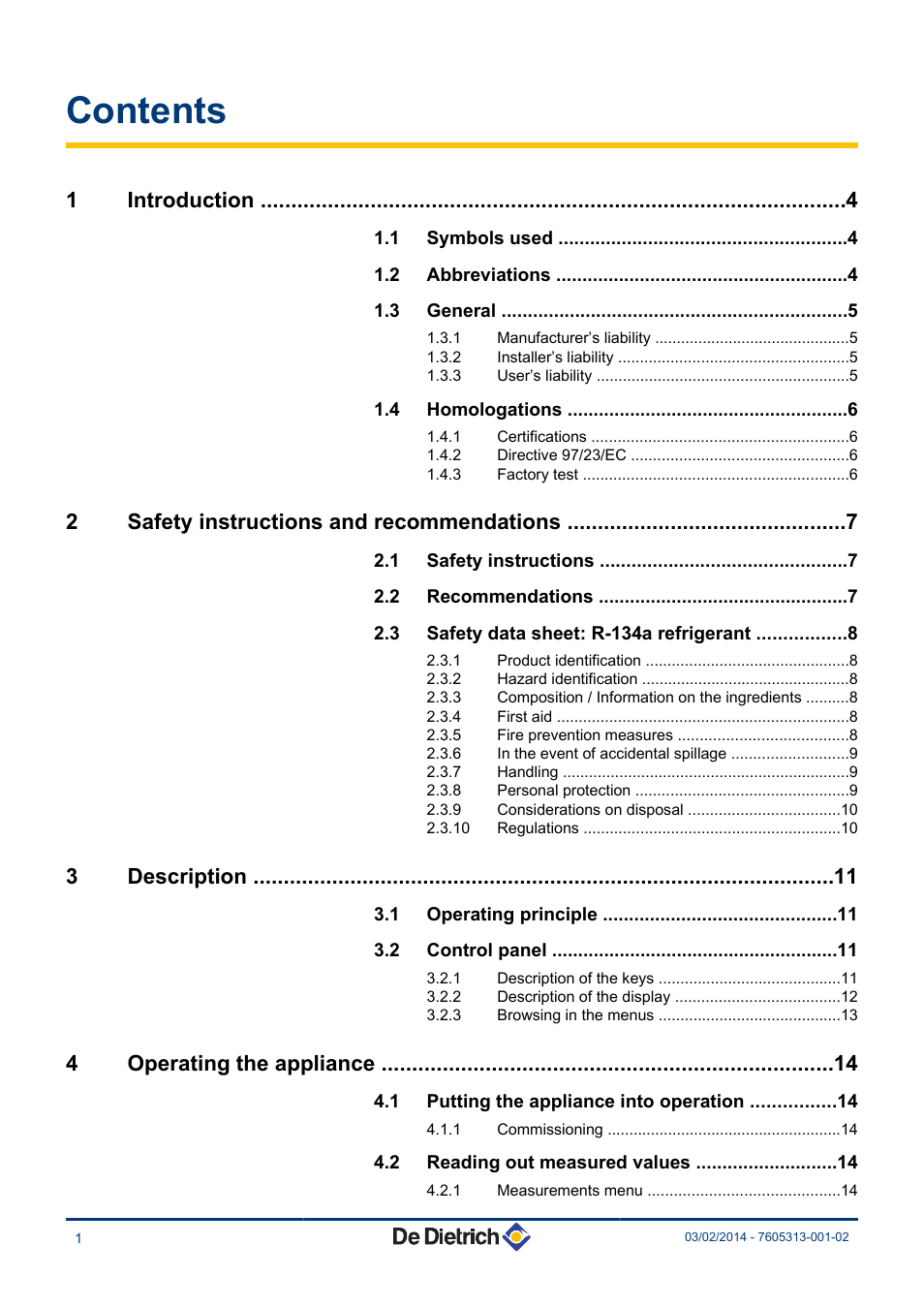 DE DIETRICH TWH 200E - TWH 300E - TWH 300EH User Manual | Page 2 / 32