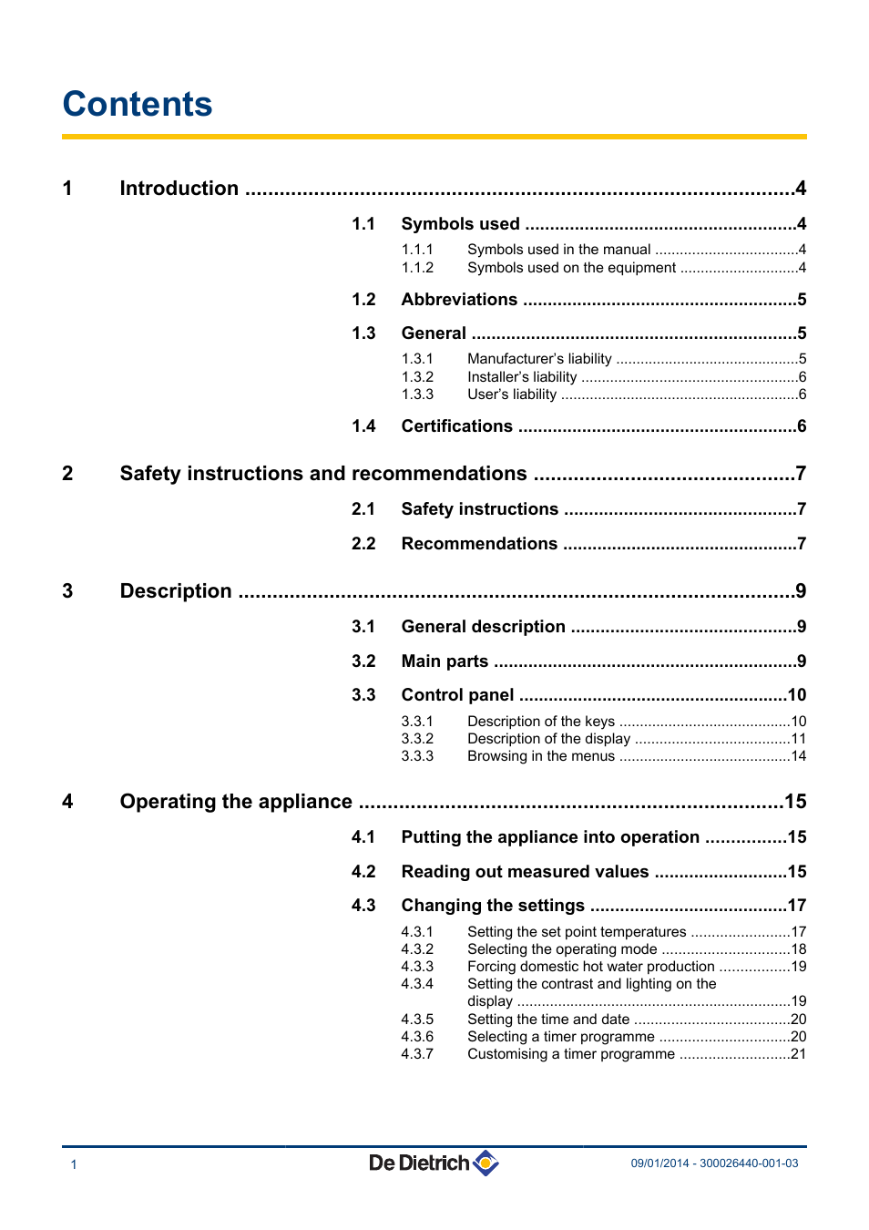 DE DIETRICH AFC 18 - AFC 24 - AFC 30 User Manual | Page 2 / 44