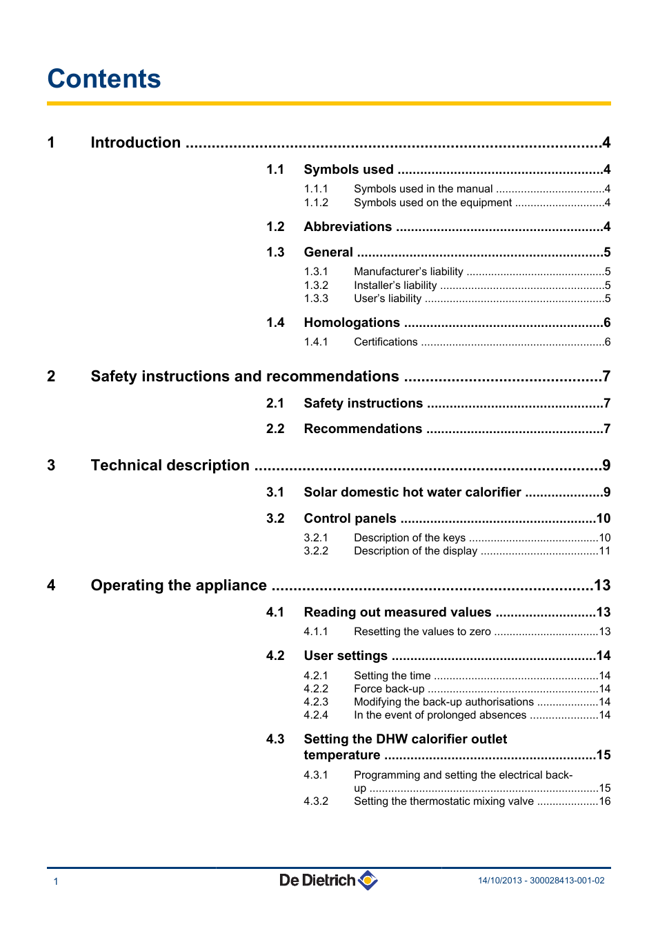 DE DIETRICH BSL 200...400 - BESL 200...400 User Manual | Page 2 / 28