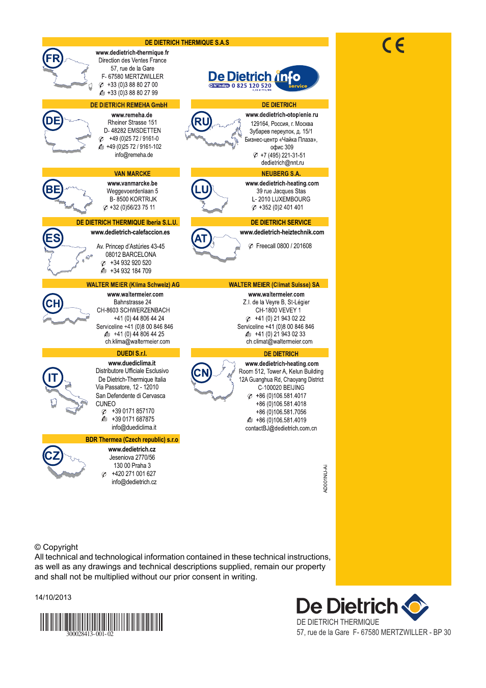 DE DIETRICH BSL 200...400 - BESL 200...400 User Manual | Page 28 / 28