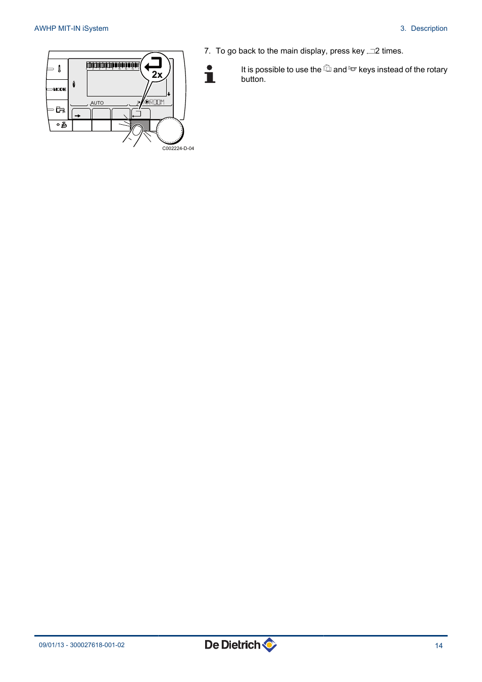 Awhp mit-in isystem 3. description | DE DIETRICH AWHP MIT-IN iSystem User Manual | Page 15 / 36